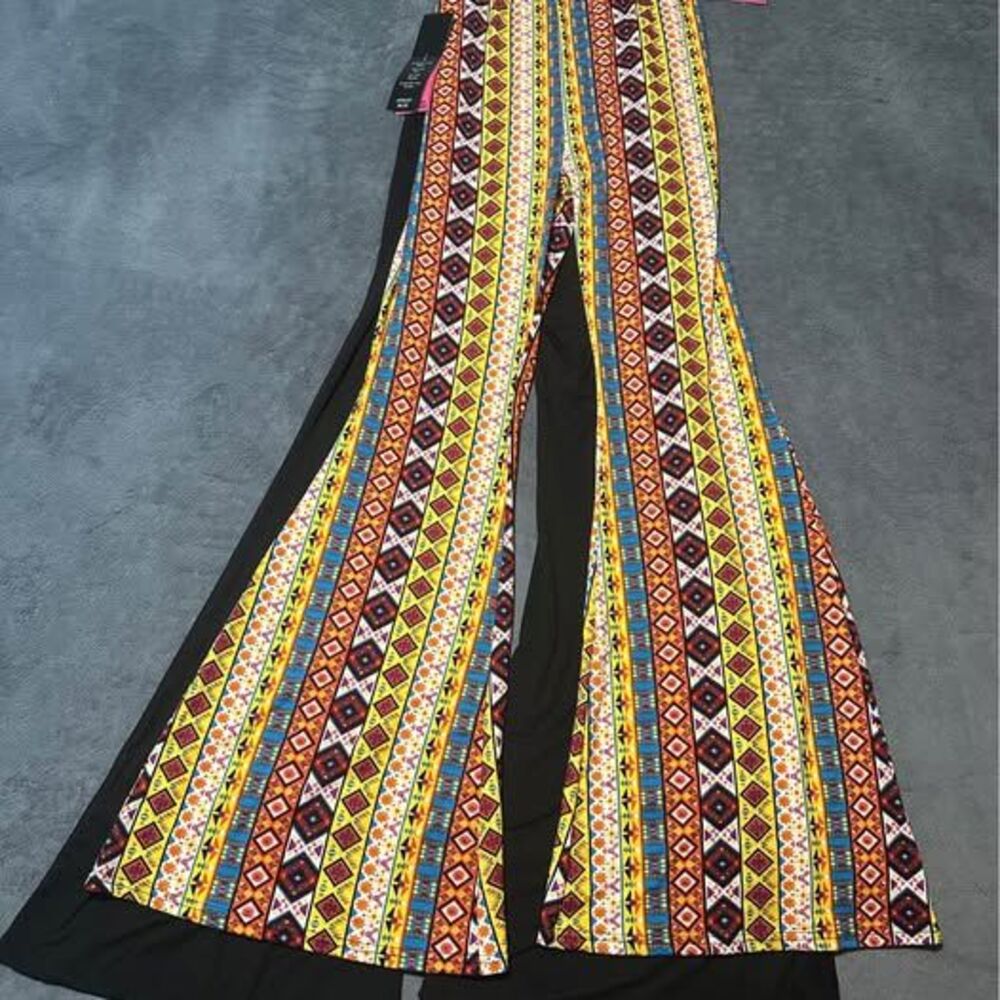 NEW Plus Size Women's Boho Bohemian Tall Bell Bottom Flare Pants (2 Pairs)